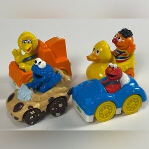 4 Sesame Street Racers Cars Ernie, Cookie, Elmo Big Bird Hasbro 2012 & 2010